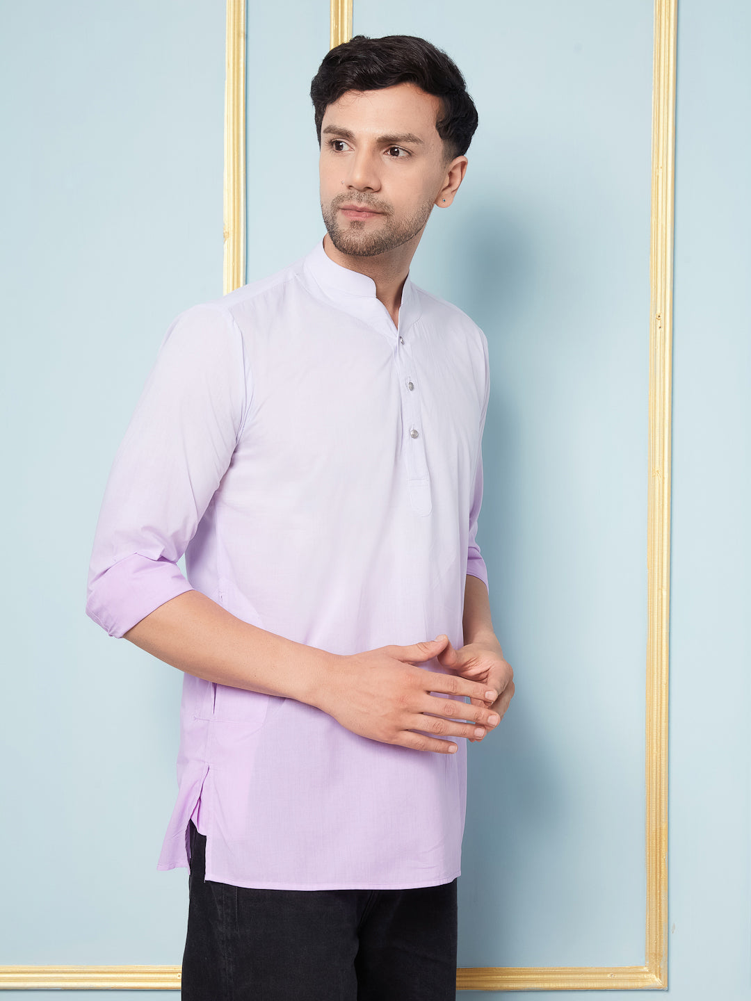 Ombre Dyed Pure Cotton Short Kurta