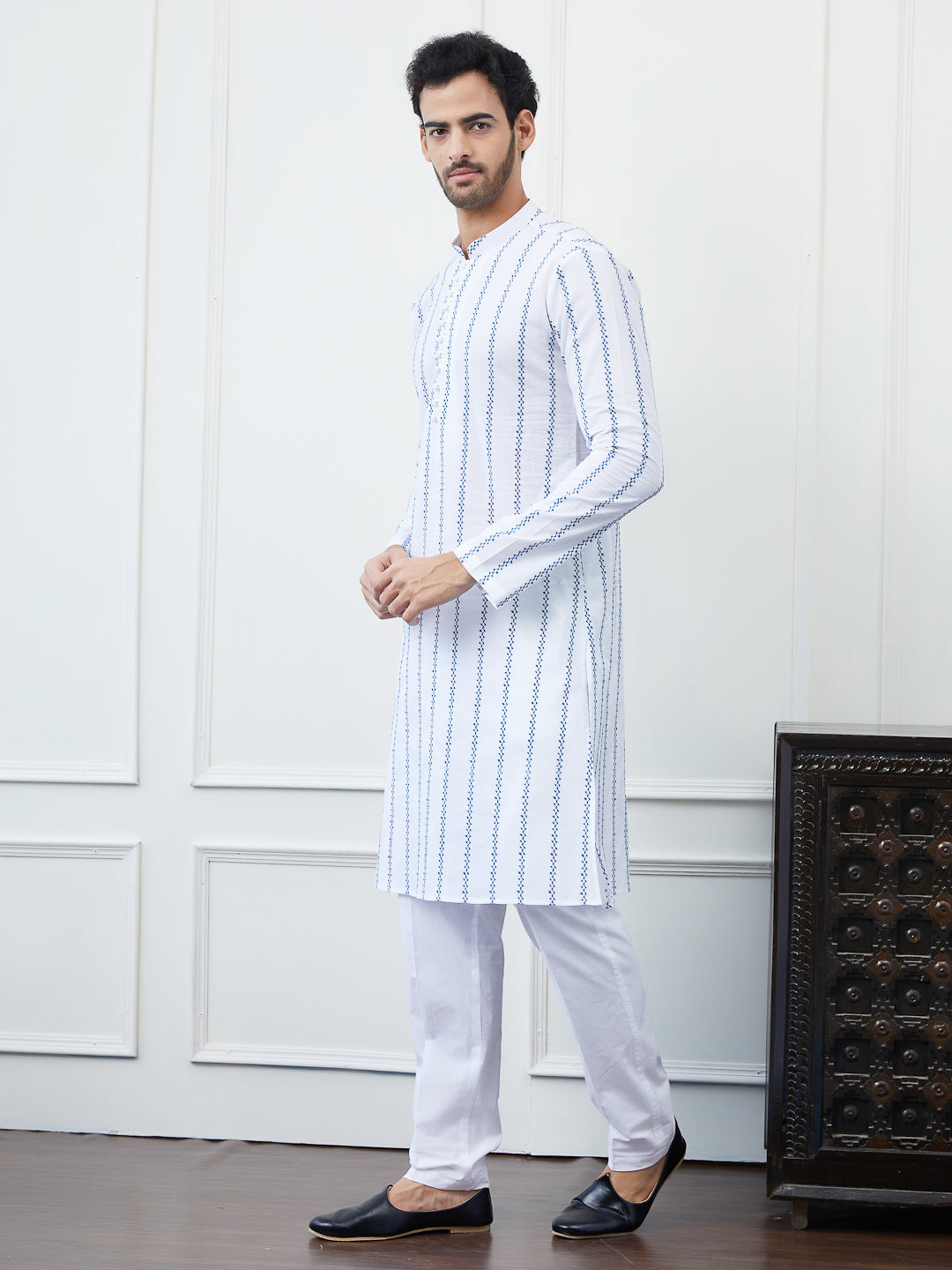 Embroidered Pure Cotton Straight Kurta