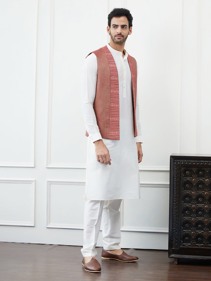 Woven Jacquard Nehru Jacket