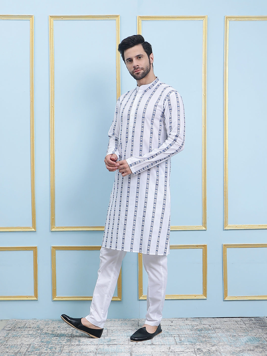 Embroidered Pure Cotton Straight Kurta