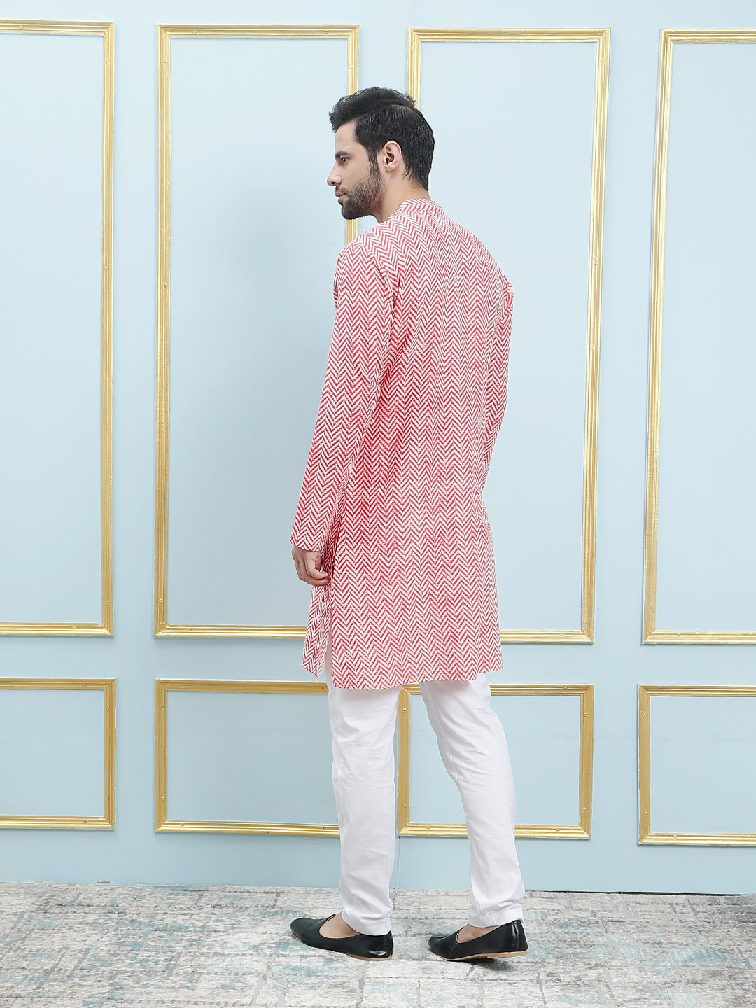 Printed Pure Cotton Straight Kurta with Pyjama