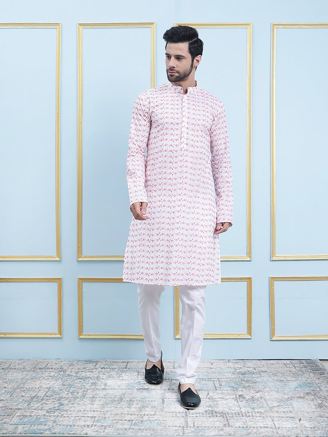 Embroidered Pure Cotton Straight Kurta