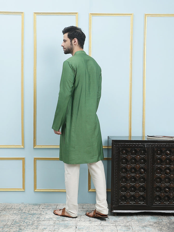 Solid Pure Cotton Straight Kurta with Pyjama