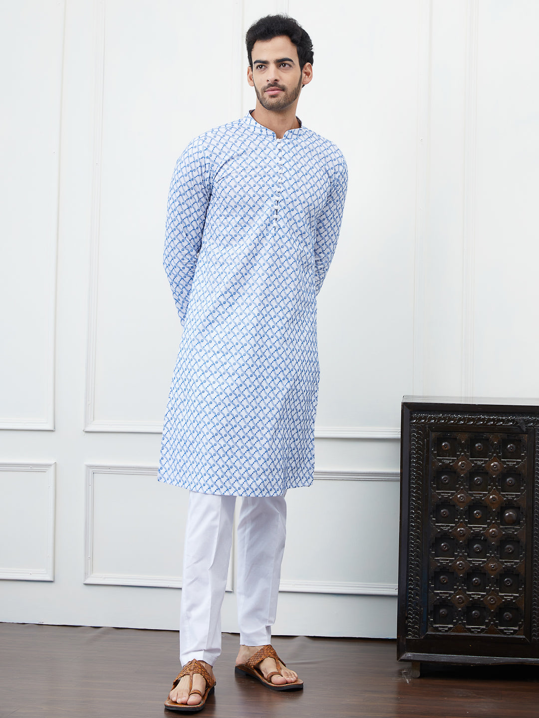 Embroidered Pure Cotton Straight Kurta