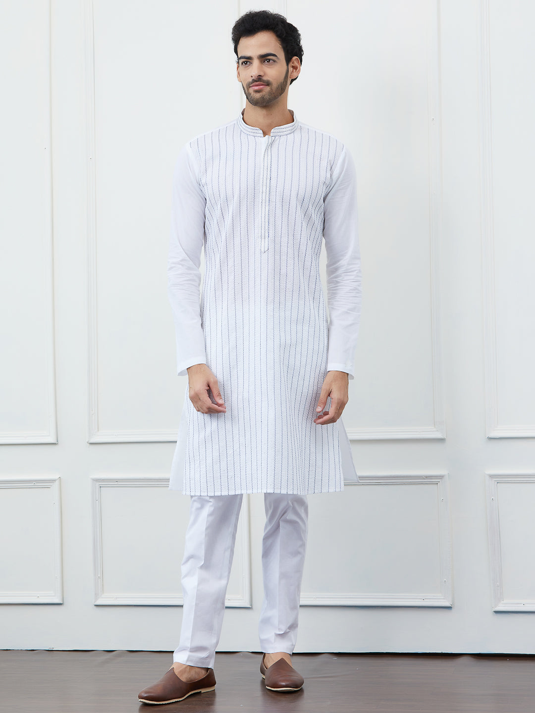 Sequin and Thread Work Pure Cotton Kurta