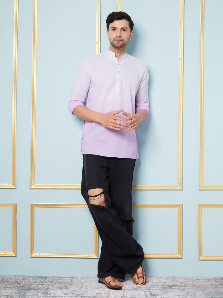 Ombre Dyed Pure Cotton Short Kurta