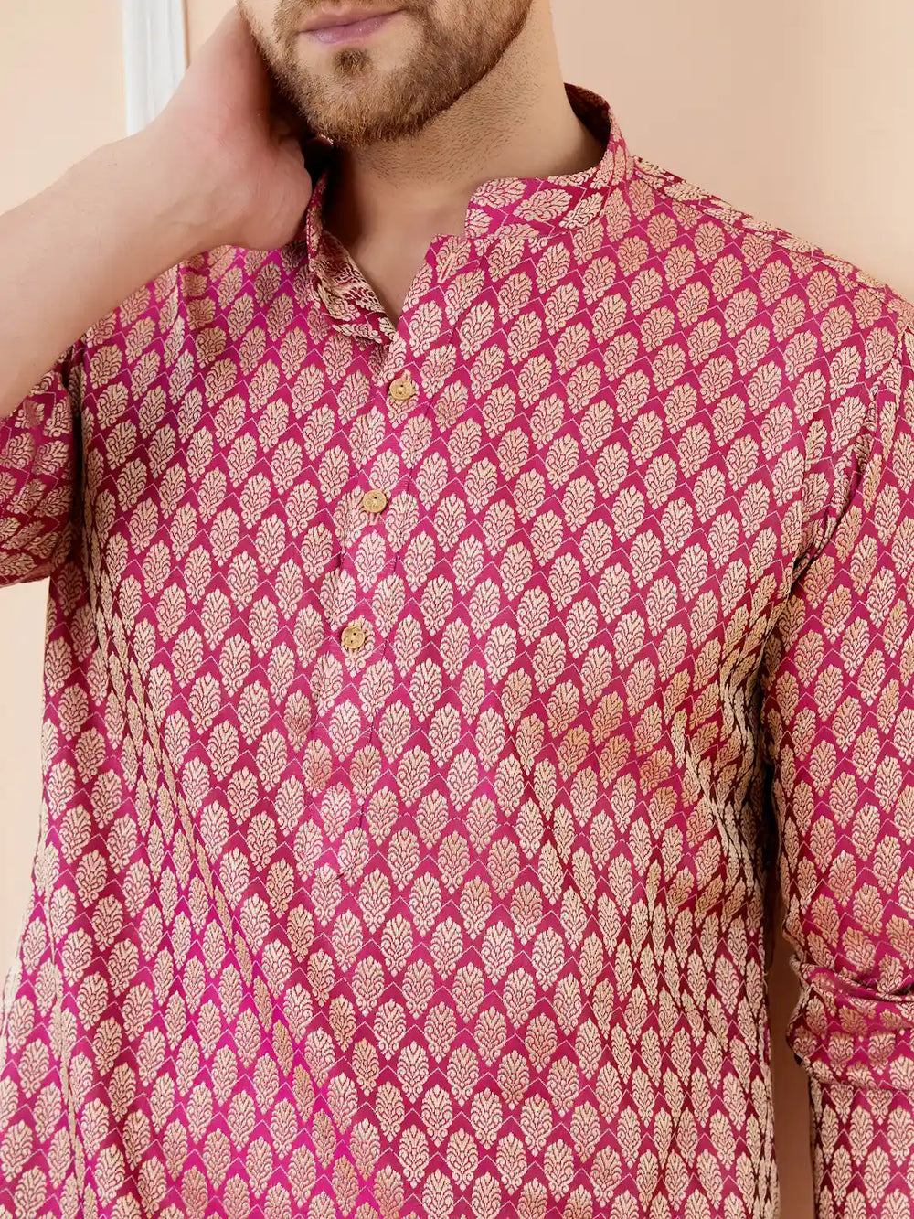 pink kurta for men