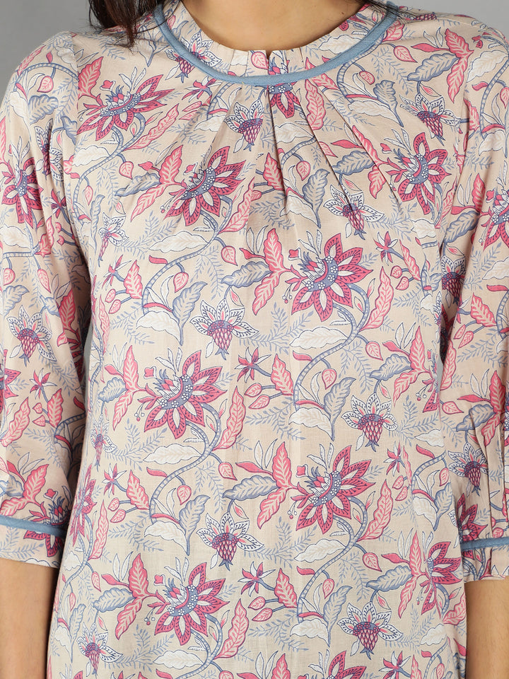 Floral Printed A-line Kurta