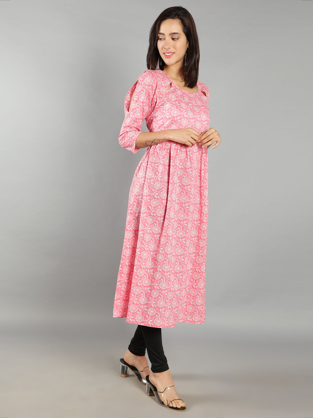 Floral Printed Fit and Flared Kurta