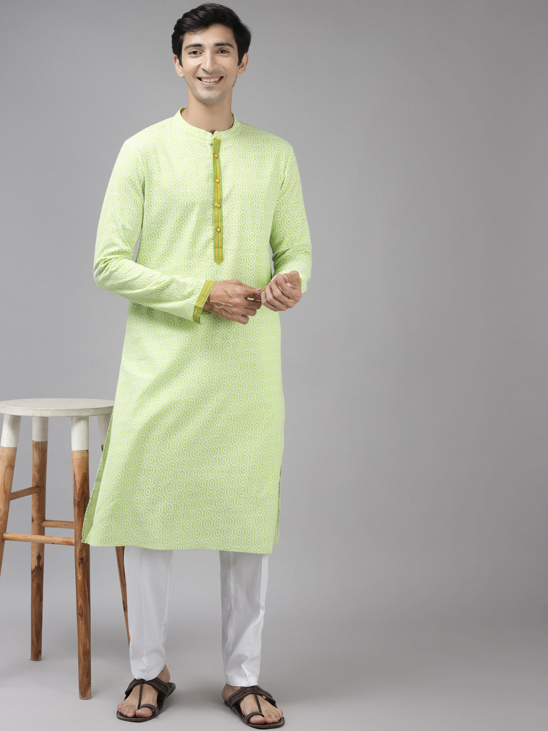 Printed Pure Cotton Straight kurta with Pyjama